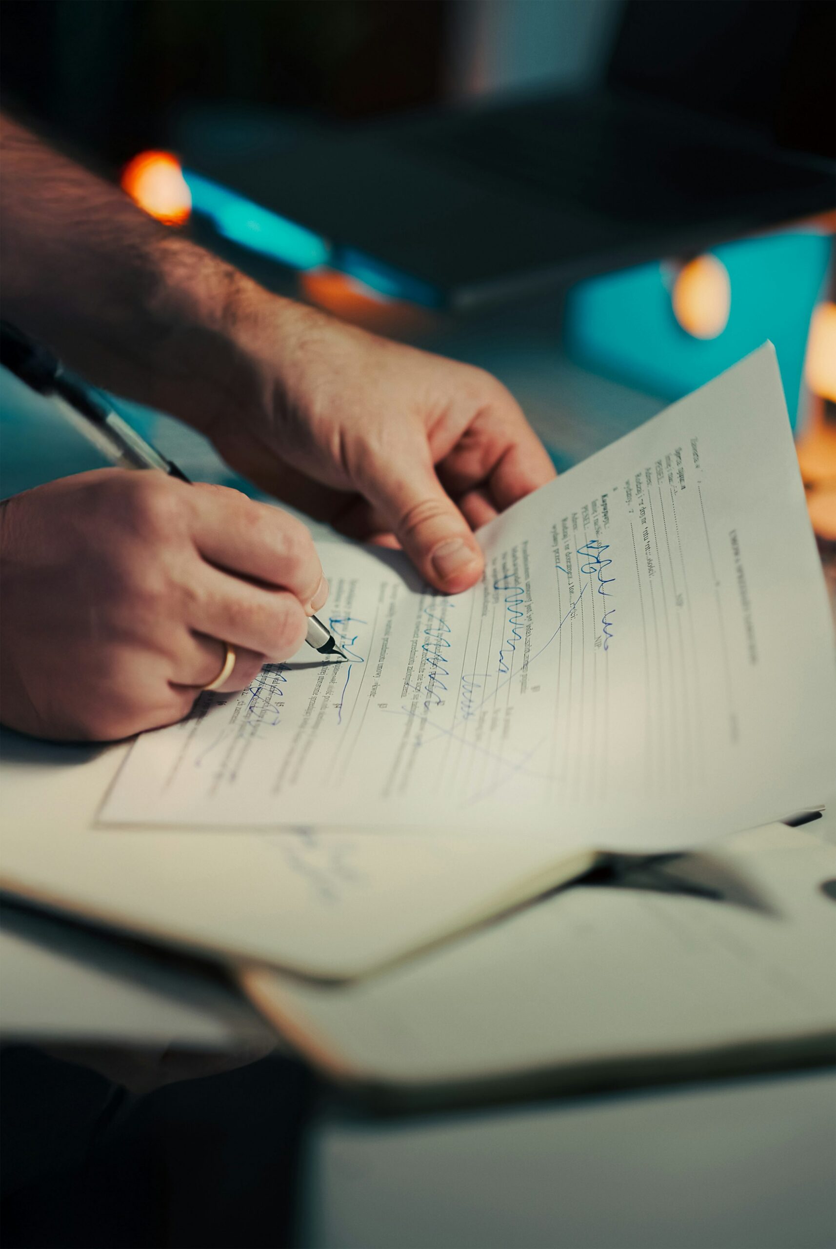 Celebrity appearance contract being signed before an event booking