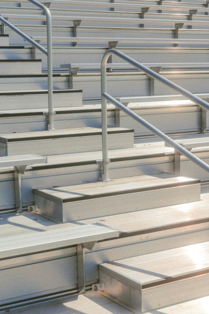 Sports team sponsorship cost stadium bleachers ready for a game